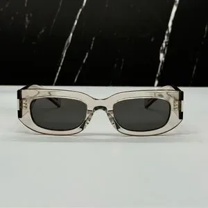 NEW SL697 003 SAINT LAURENT UNISEX CLEAR GRAY GEOMETRIC SUNGLASSES SL 697 003 NEW SAINT LAURENT SL697 003 CLEAR GRAY UNISEX SUNGLASSES  main image 3